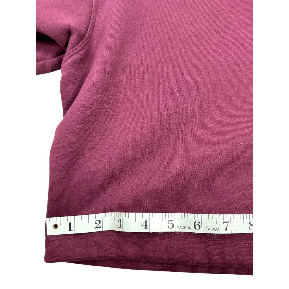 Calvin Klein Cropped Hoodie Sweatshirt- Burgundy - Size L - Picture 7 of 8